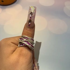 Silver 925, Pink Swarovski, Mini White Swarovski, Little Diamonds